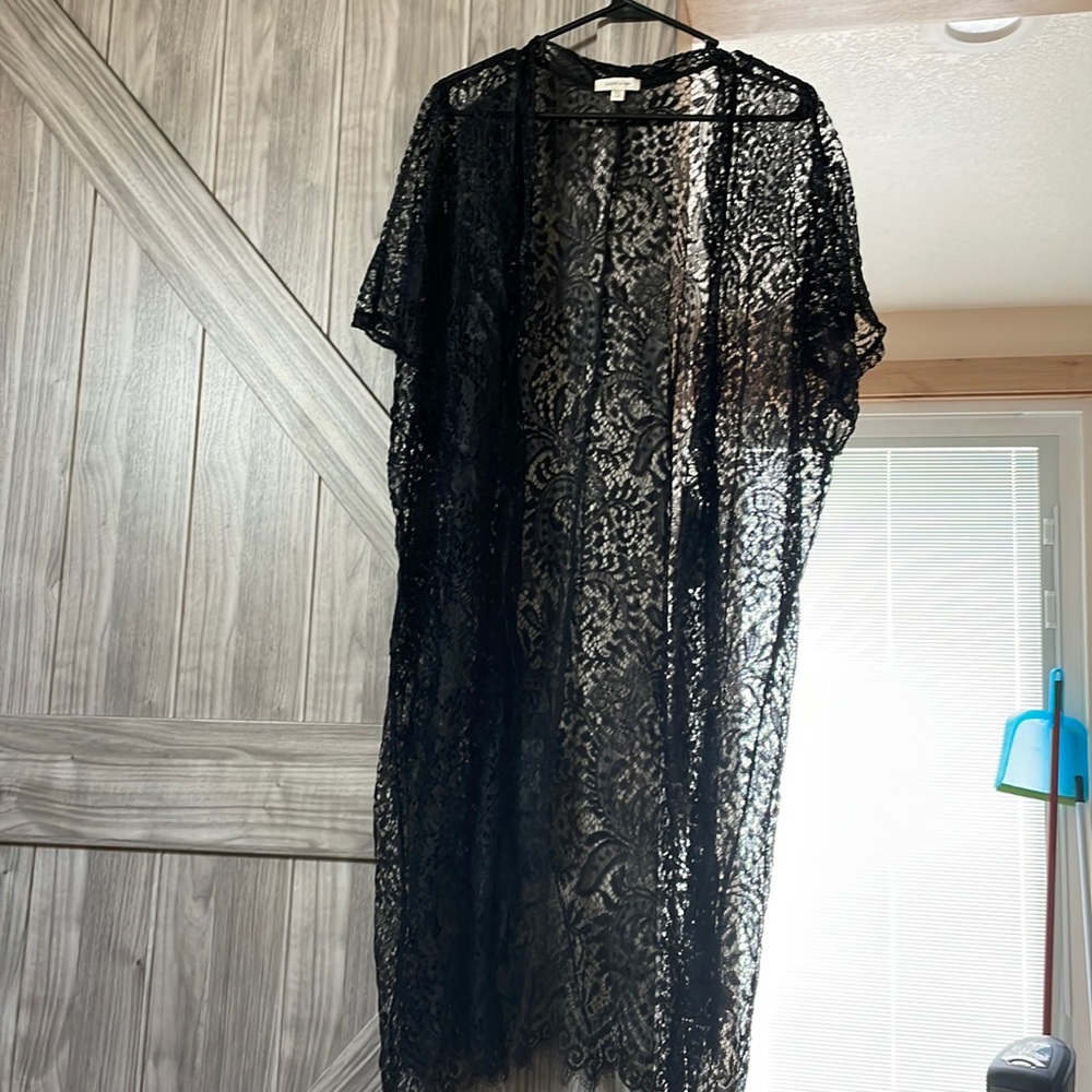 1X lace kimono